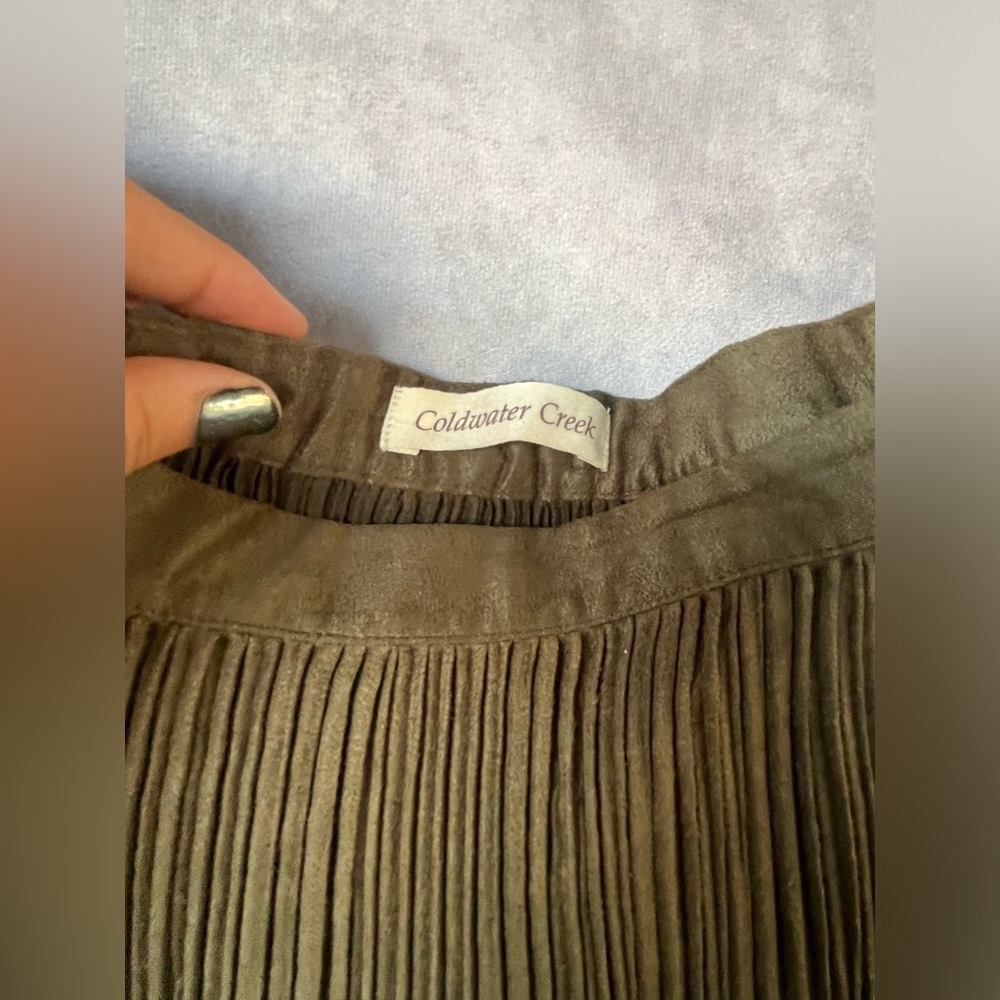 ColdWater Creek Pleated Green Skirt Size 2X CottageCore Peasant - Picture 4 of 4